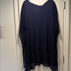 Ralph Lauren Navy Mesh-Panel Tunic
